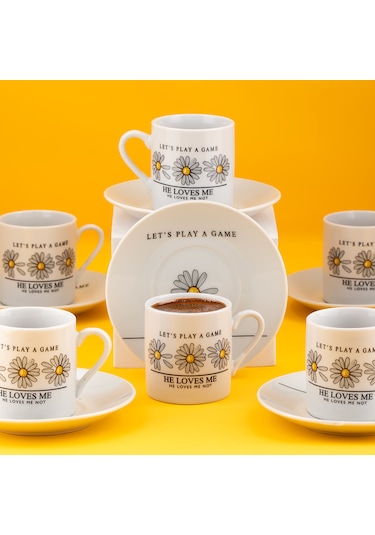 Porsima 07 Porselen 12 Parça Türk Kahve Fincan Takımı 90ml