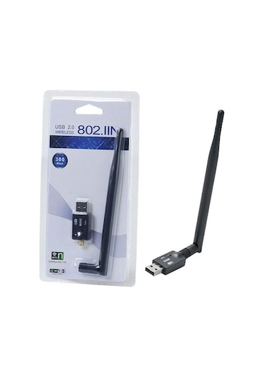 300Mbps Wireless USB Wi-Fi Adaptör Dongle 5Dbi Anten Network Lan