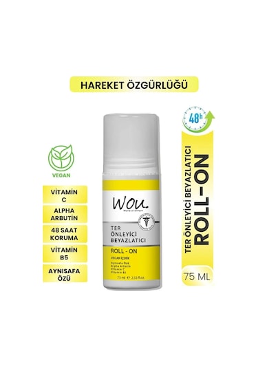 Wou World Of Unique Roll-on Unisex75ml Terönleyci Beyazlatıcı 2li