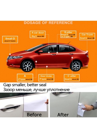 Youtek P Tipi Araba Kapı Su Geçirmez Muhafaza Kanalı, Çarpma Ve Toz Engeli, Ses Yalıtımı Şeridi 5 Metre