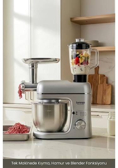 Lorenzo Multichef 1500 W  3 in 1 Stand Mixer