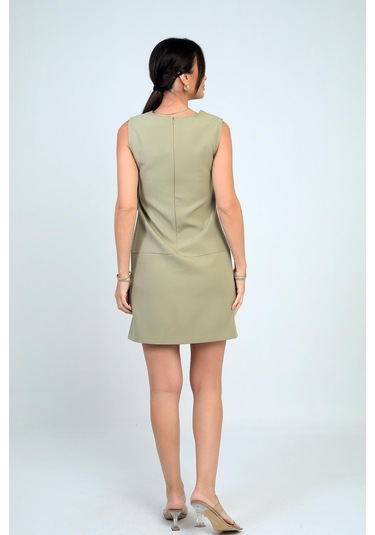 Kadın Filoto Detaylı Kısa Elbise-41761 Çağla Yeşili