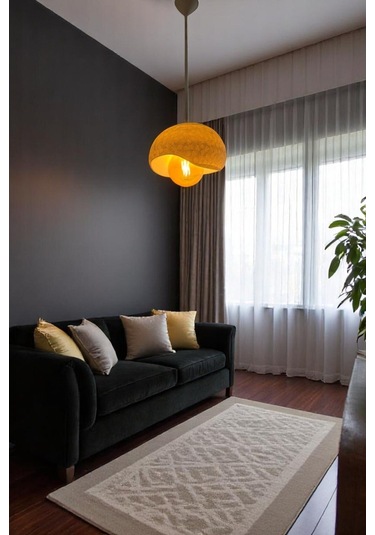 Beton Görünümlü Modern Şık Tarz Avize 25cm Oturma Odası Salon Yatak Odası Rustik Ampul Hediyeli Beyaz