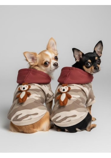 Safari Friends Kapüşonlu Köpek Sweatshirt Küçük Irklar