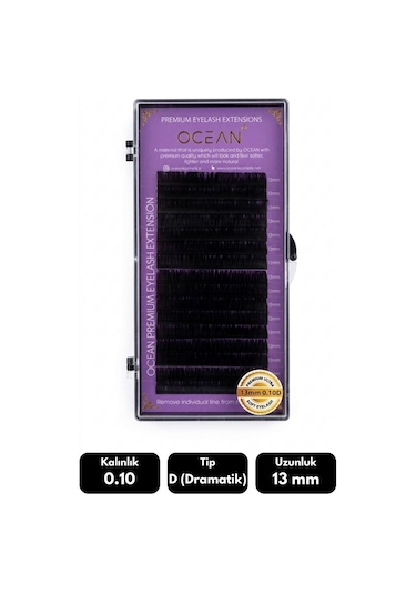 Ocean 0.10d Dramatik Kıvrım 13 Mm Soft Eyelash Doğal İpek Kirpik 16'lı
