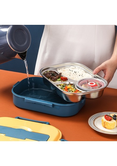 Mufunye Pembe Büyük Boy 4 Bölmeli Çorba Tablası Ve Bulaşıklar İle Lunchbox Pembe