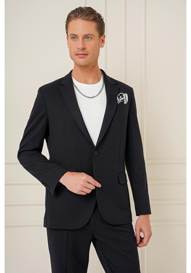C 691 Slim Fit Siyah Spor Ceket Siyah