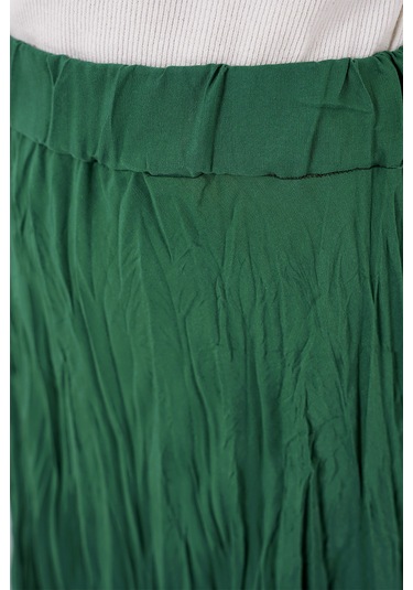 Kadın Uzun Kırışık Etek 8042 - Zümrüt Yeşili Zümrüt Yeşili