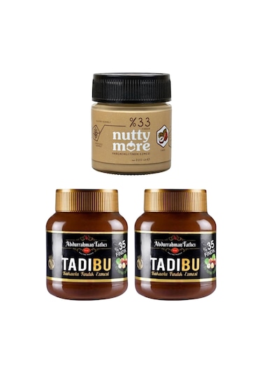 Abdurrahman Tatlıcı Tadıbu 330 Gr X 2 Adet & Nutty More %33 Fındık Parçacıklı Fındık Ezmesi 200 Gr