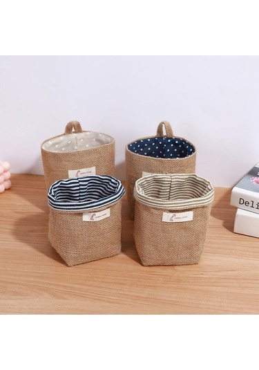 Dancemonkey Yıkanabilir Pamuk Saklama Organizatörü Mutfak Mavi Keten Asılı Çanta Cbtx Çok Renkli