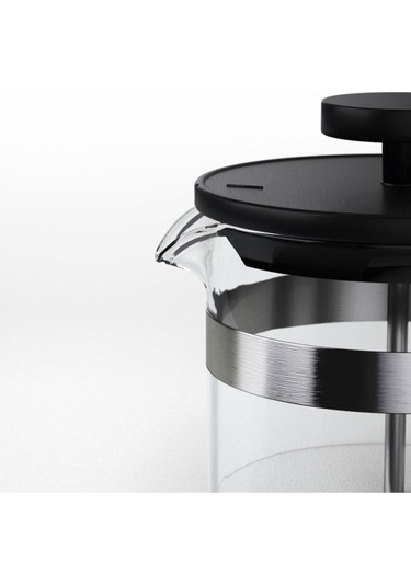 Çay Kahve Demleme, French Press, Bitki Çayı Demleme 1lt Siyah - Şeffaf