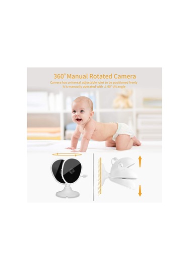 Vkemall Bebek Monitörü İçin İç Mekan Akıllı Kamera Gece Görüşü