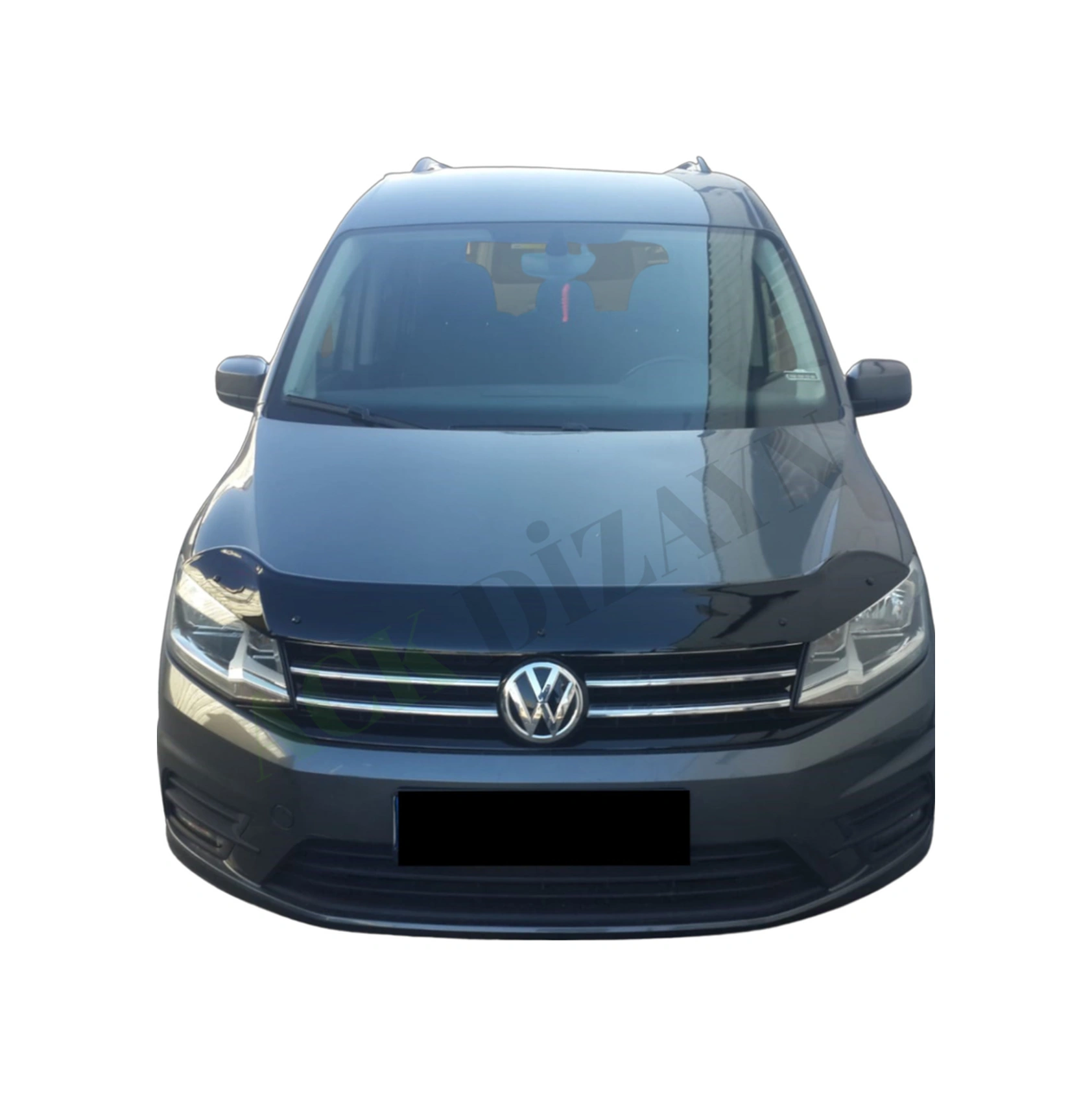 Volkswagen Caddy 2015-2020 Araca Özel Kaput Rüzgarlığı A+ Pianoblack 4mm