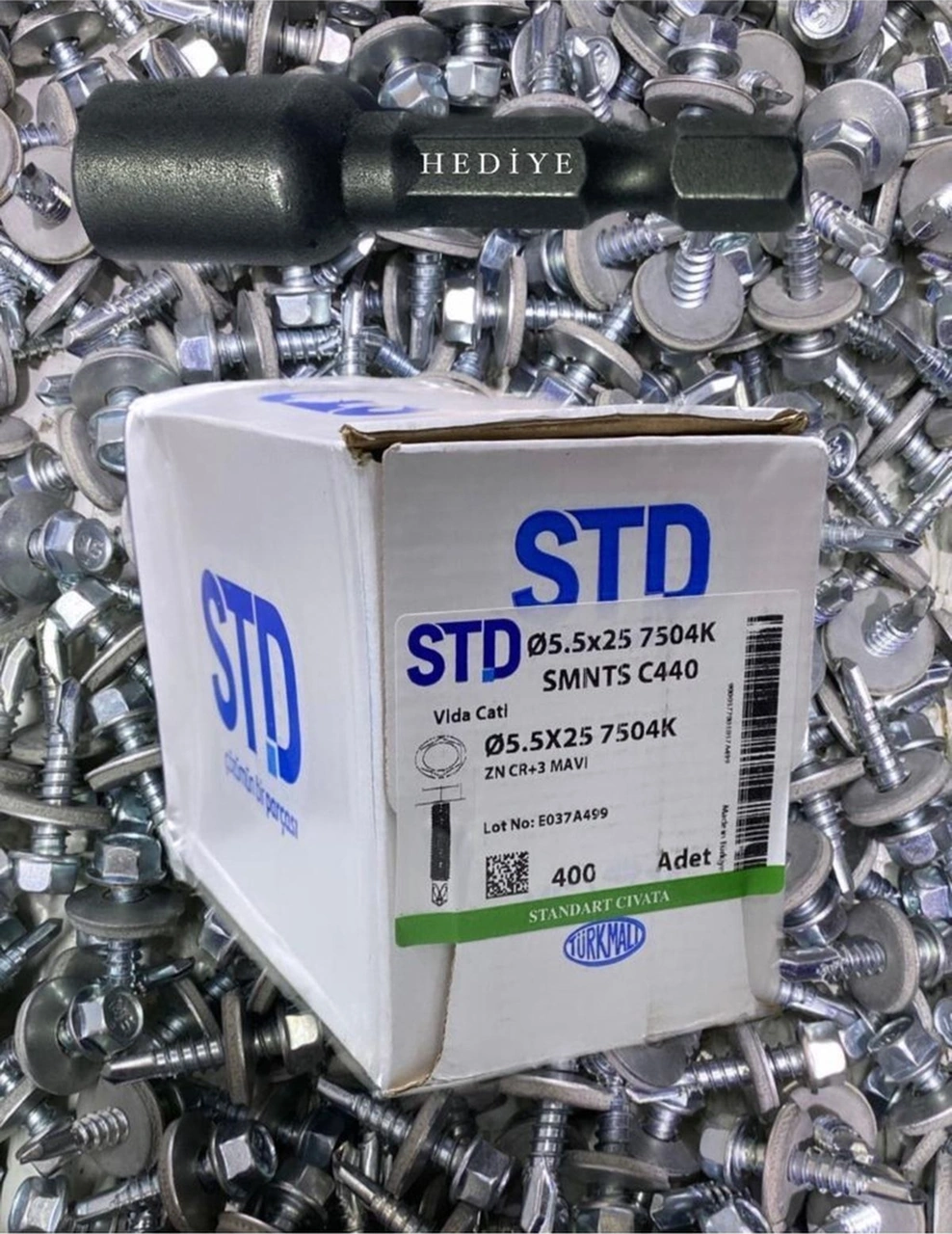 Trapez Vida 5,5x25 Çatı Vidası Kutu İçi 500 Adet -