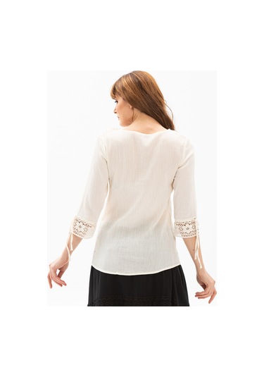 Zehra Şile Bezi Bluz Krem Krm