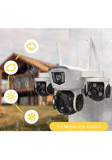 Mpia Mizu V380pro 18mp 6mp+6mp+6mp Üç Kameralı 10x Zoom Gece Görüş Wifi Sesli Türkçe