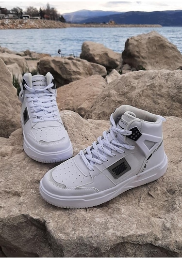 Dunlop 2238-2243 Beyaz, Fuspetli Ortapedik Boğazlı  Basket Spor Ayakkabı AYKSAYAK-000499
