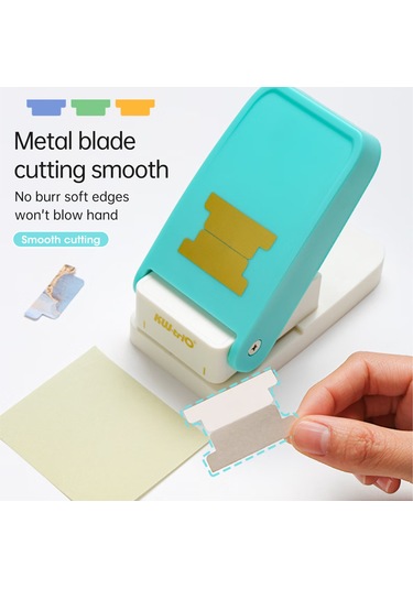 Aubyhe Mavi Tek Delikli Etiket Delici, 0.7mm Kesim Kalınlığı, Abs+ Çinko Alaşımlı, El Kolu Ve Saklama Kilitli, Defter-not-kitap İçin Dıy İndeks Etiket Oluşturucu Mavi