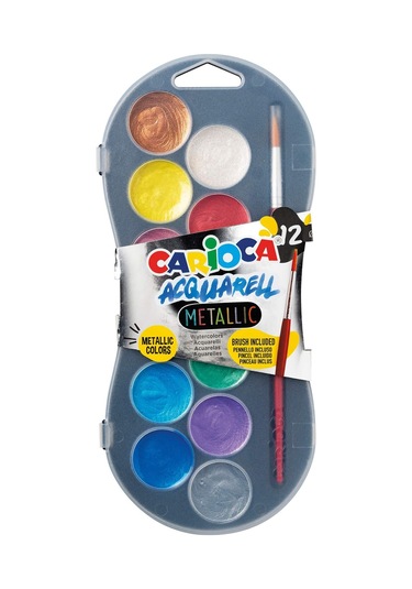 Carioca 12'li Metalik Sulu Boya 30mm Renkli