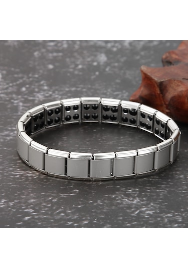 Tenfowee Germe Titan Çelik Bilezik - Kas Gerilimini Azaltır, Kan Dolaşımını Ve Esnekliği Artırır - Gümüş Renk, Dayanıklı Ve Kolay Bakım Silver