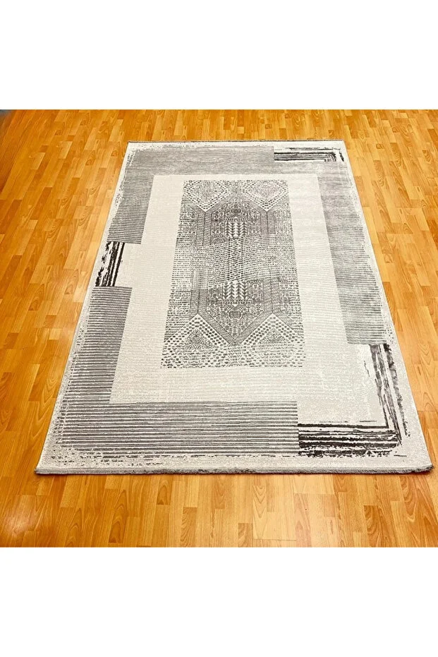Mevlana Bazaar Çerçeve Desenli 200 x 300 Bambu Yün Halı