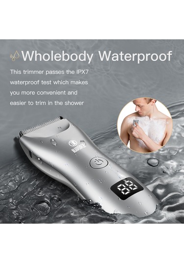 Gajeena Erkek Vücut Tıraş Makinesi - Ipx7 Su Geçirmez, Led Aydınlatmalı, 500mah Pil, 2 Taraklı 3-12mm 1 Saat
