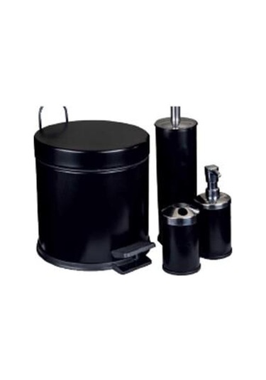 Maxiflow Pedallı Çöp Kovası &wcfırça+sab+diş 4'lü Set Siyah Diğer