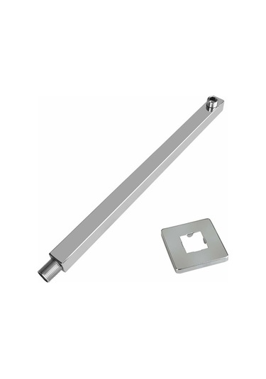 Tenfowee Paslanmaz Çelik Duvar Montajlı 16 İnç Kare Duş Uzatma Kolu, Krom Kaplama Ve Dayanıklı Tasarım Gümüş