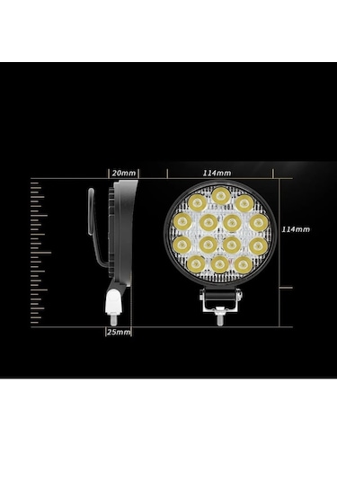 Point Off Road 14 Led 42 Watt Yuvarlak Traktör Tır Kamyon Tekne Sis Farı Projektör Çalışma Lambası 1 Adet