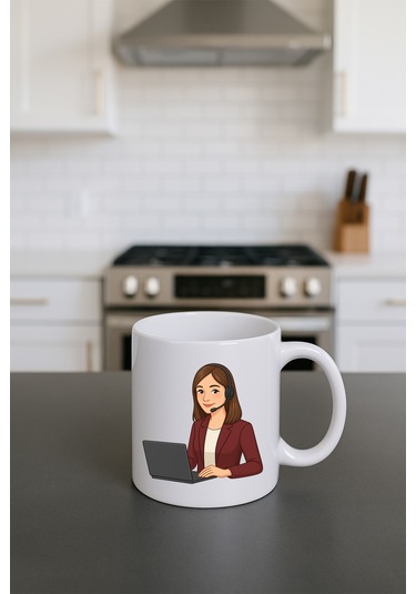 Meslek Baskılı Kupa Kadın Müşteri Temsilcisi