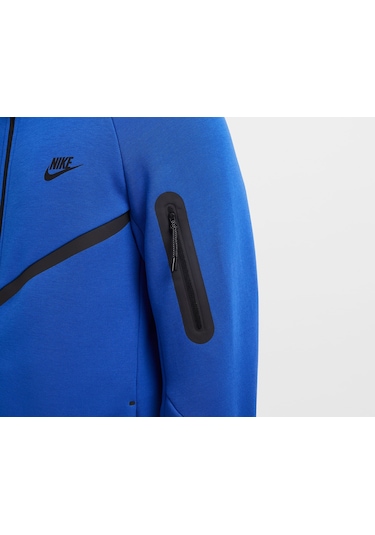 Nike Tech Fleece Windrunner Hoodie Erkek Sweatshirt Yeni Sezon -sportxoutlet Mavi
