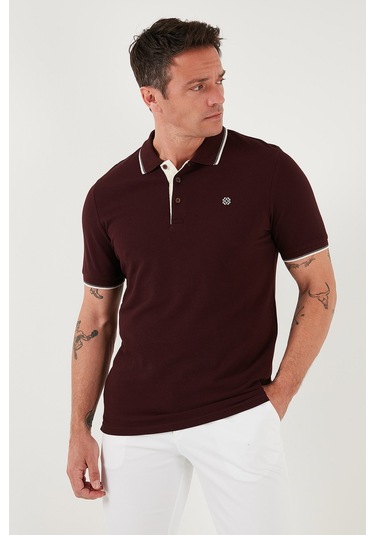 Buratti % 100 Pamuk Düğmeli Regular Fit Erkek Polo Yaka T Shirt 5902118 Vişne-Beyaz Buratti % 100 Pamuk Düğmeli Regular Fit Erkek Polo Yaka T Shirt 5902118 Vişne-Beyaz