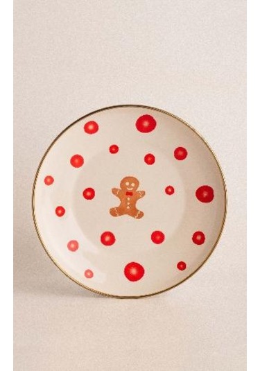 Emaylab Merry Pasta/sunum Tabağı 21cm Beyaz - Kırmızı