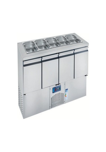 Karacasan Endüstriyel 430 Çelik Kaliteli 632 Lt 186 Cm Dört Kapılı Alttan Motorlu Küvetli Yatay Buzdolabı