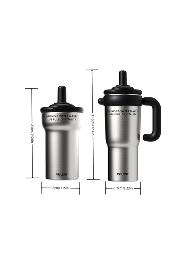 Brightnova 1 Adet Paslanmaz Çelik Küçük Siyah Termos Matara 1.2l/760ml Sevimli Karikatür Tasarım 07 Beyaz