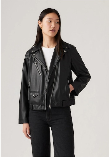 Kadın Kendal Moto Biker Deri Ceket - A9373-0000-5112 Siyah