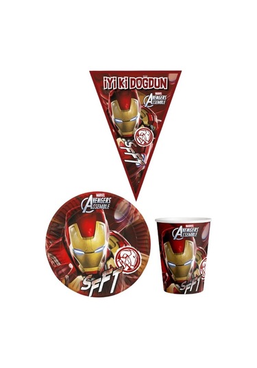 Demir Adam 8 Kişilik Erkek Doğum Günü Mini Set Erkek Çocuk Parti