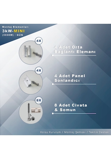 Matech 3 Kw Mını Solar Paket Sistem 3000w/gün