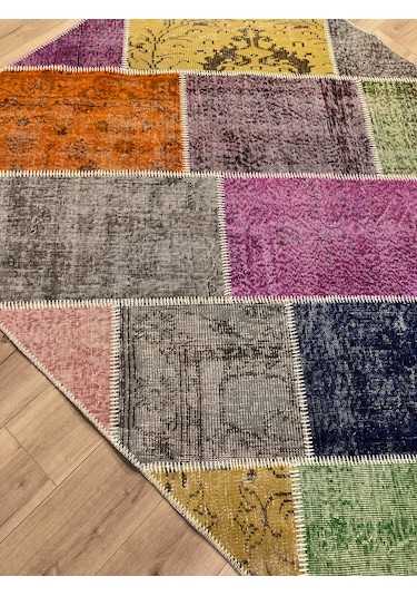 Tuğra Halı El Dokuma Patchwork Yün Halı 160 X 230 Ebat