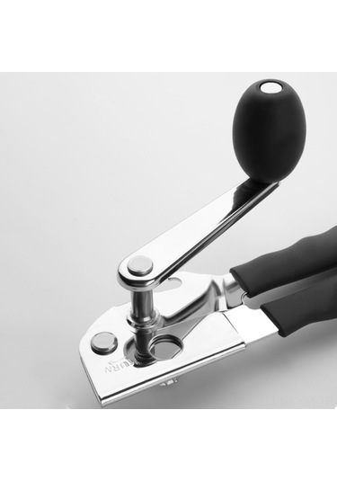 Geeksen Stainless Steel El Manuelı 3'lü Fonksiyonlu Kutu, Kavanoz Ve Şişe Açıcı: Ergonomik Tutamalı, Gıda Grubu, Dayanıklı Mutfak Aleti Siyah