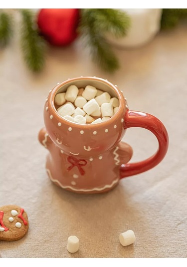 Roomi 330 Ml Seramik Yeni Yıl Kupa Zencefilli İnsan 194588342 Kırmızı