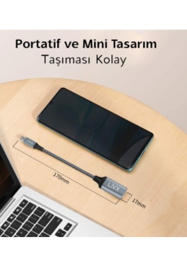 Livx USB 3.0 To Type-C Çevirici Dönüştürücü 60W 15 cm Kablolu OTG