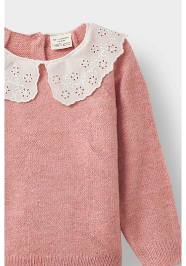 Defacto Kız Bebek Büyük Yaka Kazak F2437a525wnpn429 Pembe