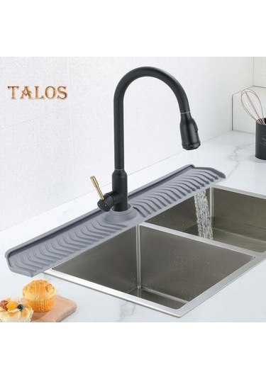 Novahub Siyah Silikon Lavabo Bataryası Drenaj Pedi, Kolay Kurulum, Mutfak İçin Uygun, Damlama Tutucu Tepsisi Siyah