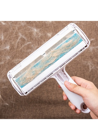 Coverzone Kedi Köpek Tüy Toplayıcı Hazneli 2 Yönlü Kıyafet Halı Yatak Kıl Toz Tüy Toplayıcı Gırgır Kırmızı