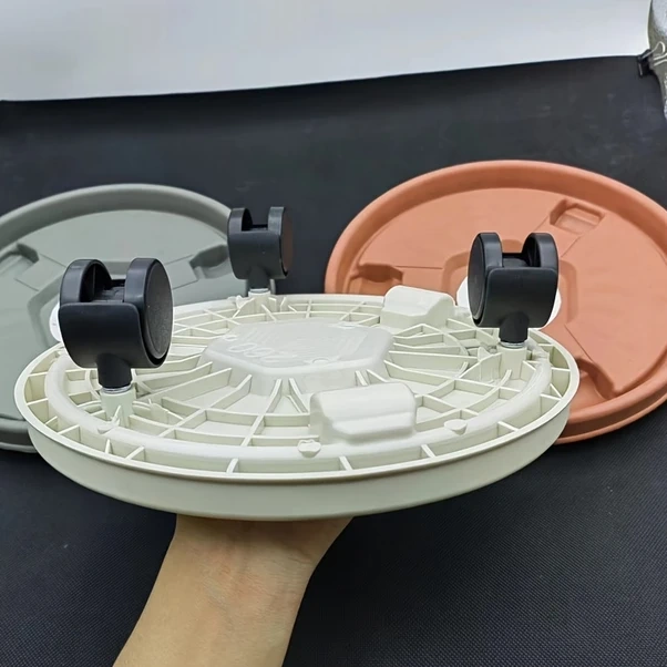 Elmpaly Beyaz 1 Adet Kalın Tekerlekli Saksı Altlığı Hareketli Bitki Tabağı İç Dış Mekan