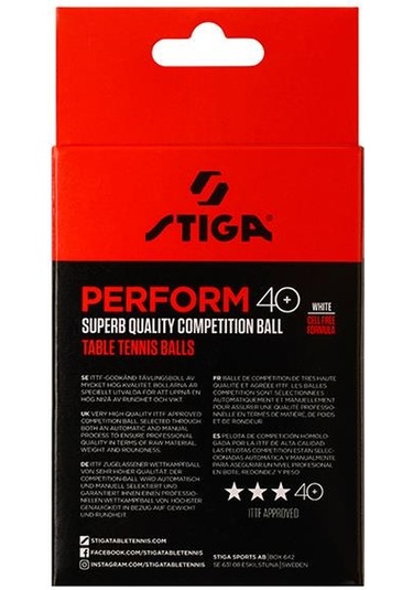 Stiga Table Tenis Ball Perform Masa Tenisi Pinpon Topu Beyaz 6lı 1113-2110-06