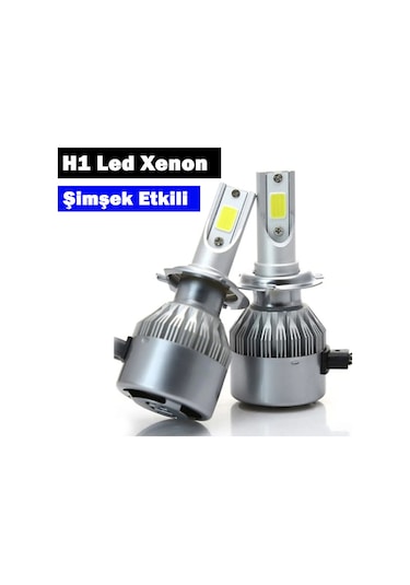 H1 Led Xenon Far Ampulü Beyaz Işık Şimşek Etkili C6 Kasa