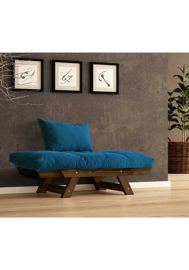 Woodesk Adalar Masif Ceviz-mavi Renk Berjer Cpt8136-140 Mavi