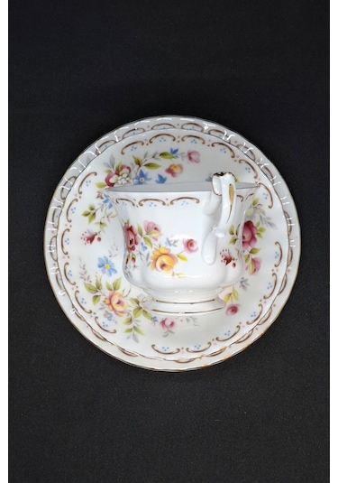 Jubilee Rose Vintage Çay Fincanı 3 Parça 210 Ml Mor - Kırmızı